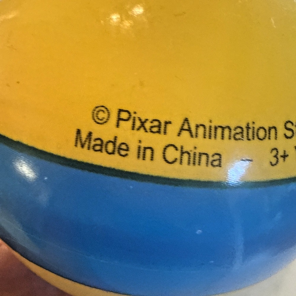 Disney Pixar Studio Store Toy Story Luxo Ball Yellow Red Star Blue Stripe Toy 4" - Picture 3 of 9